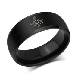 Letdiffery Cool Masonic Rings Stainless Steel Wedding Rings 8mm Men Women Carbon Fibre Rings DropShip Whole3626315