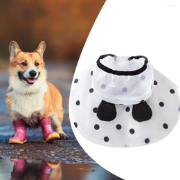 Dog Apparel Convenient Puppy Raincoat Hooded Wide Brim Hat Rain Jacket Dot Print Quick Dry For Small Dogs