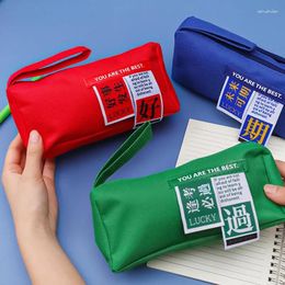 Cosmetic Bags Large Capacity Canvas Bag Fashion Chinese Characters Style Double Layers Makeup Zipper Stationer Pencil Case