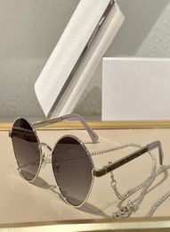 SonnyS Grey Metal Oval Chain Sunglasses for Women Fashion Sun glasses Sonnenbrille gafa de sol with box4789186