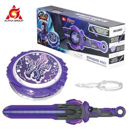 4D Beyblades Infinity Nado 6 Standard Package Fantasy World Magic Dragon Metal Rotating Top Gyroscope with Glowing Monster Icon Sword Q240430