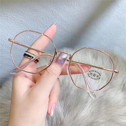Sunglasses Metal Frames Glasses Transparent Computer Women Anti-Blue Light Eyewear Optical Spectacle Eyeglass Flat