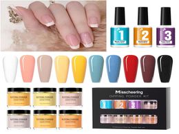 6 ColorsSet Suit Package Dipping Powder Kit Nail Art Glitter No Baking Light French French Tip Pink And White8205451