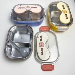 Dinnerware Perfect For School And Work Insulated Lunch Box With Stainless Steel Compartments Kids Adults