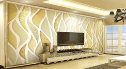 Luxury gold powder glitter lines 3d stereo TV background wall 3d murals wallpaper for living room4277419
