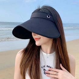 Wide Brim Hats Korean Style Ruffled Silk Vented Hat With Large Anti-ultraviolet Outdoor Sun For Shading The Face When Travelin