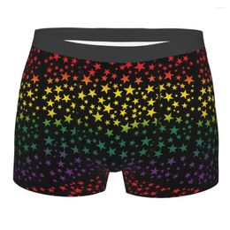 Underpants Men's Colourful Rainbow Stars Underwear Gay Pride LGBT Queer Asexual Sexy Boxer Briefs Shorts Panties Male Breathable