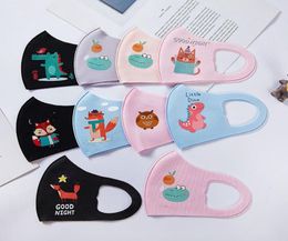 Children Antipollution Boys Girls Cartoon Mouth Face Masks Kids AntiDust Breathable Earloop Washable Reusable Cotton Mask7899928