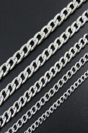 10meter 4678mm in Bulk Jewelry Making Lot Meters Beveled Flat Figaro Stainless Steel Unfinished 11 NK Chain DIY Jewelry Findin6292454