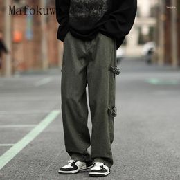 Men's Pants Spring Summer Functional Overalls Loose High Street Straight Casual Men Trousers Bottom Male Clothes