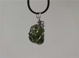 A Natural Moldavite green aerolites crystal Falling stone pendant energy apotropaic 4g6g lot rope Necklace 10284803833119528