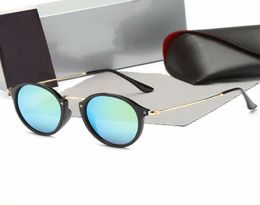 Classic Round Sunglasses Brand Design UV400 Eyewear Metal Gold Frame Sun Glasses Men Women Mirror 2447 Sunglasses Polaroid glass L8008134