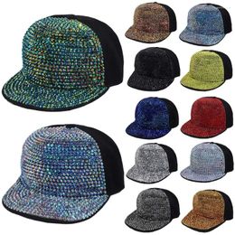 Ball Caps Adjustable Rhinestones Baseball Fashion Luxury Cotton Flat Brimmed Hat Sunscreen Hats For Women Girls