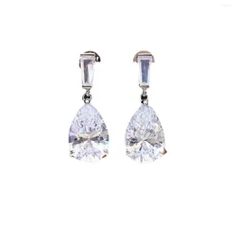 Cluster Rings S925 Silver Earrings Water Drops Pear Shaped Zircon Selling Foreign Trade Versatile Earring Jewelry