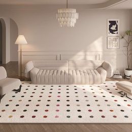 Imitation Cashmere Carpet Stain Resistant and Easy to Maintain Living Room Ins Coloured Dots Coffee Table Wear-resistant Household Bedroom