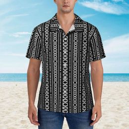 Men's Casual Shirts Tribal Print Shirt Retro African Trendy Hawaii Man Short-Sleeved Vacation Y2K Funny Printed Oversized Blouses