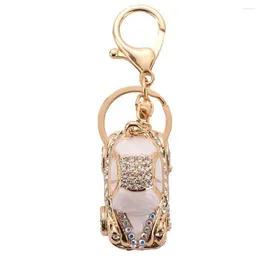 Keychains Rhinestone Car Keychain Fancy Key Ring Shape Pendant Colorful Bag Charm Fashion For Souvenir