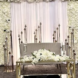 no candle) Metal Gold aisle decor Stand Background Artificial Flower Frame Wedding Square Arch Backdrop wedding