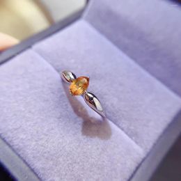 Cluster Rings SHILOVEM 925 Sterling Silver Natural Citrine Fine Jewellery Women Wedding Gift Wholesale Send Necklace 4 6mm 0406388agj