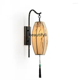 Decorative Figurines Chinese Style Wall Lamp Modern Living Room And Bedside Bedroom Retro Lantern Designer Zen Antique