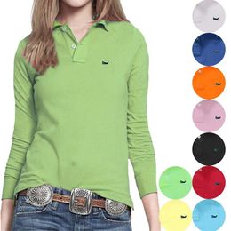 Women's Polos Cotton Spring Summer Clothing Polo Shirt Tee Casual Long Sleeve T-shirts Ladies Clothes Lapel Fit Type Tops