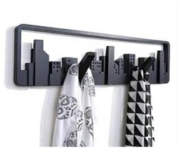 Skyline Design decorative Multi Wall Mounted Hook with 5 Flipdown Hooks Wall Decor Clothes Hanger for Storage Key Bag Umbrella Y28076339