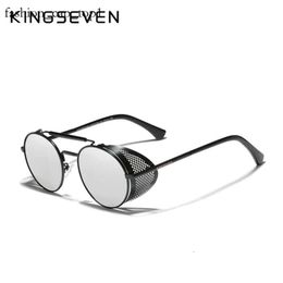sunglasses kingseven Fashion Gothic Steampunk Sunglasses Polarized Men Women Brand Designer kingseven sunglasses Vintage Round Metal Frame Sun Glasses 1826