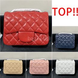 mini flap bag luxury designer bag handbags high quality deep blue lambskin caviar quilted purse 17cm woman classic flap purses crossbody shoulder chain bag with box