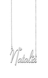 Pendant Necklaces Natalia Name Necklace Personalised Stainless Steel Women Choker 18k Gold Plated Alphabet Letter Jewellery Friends 3265758