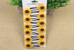 OATHYAN 12PCS Elegant Baby Hair Clip Kids Girls Hairpins Hair Accessories Yellow Flower Barrettes Children Bobby Pin5105988