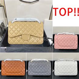 shoulder bag designer women crossbody bag jumbo flap bag high quality quilted purse lambskin caviar leather purses hobo crossbody beige shoulder chain bag with box