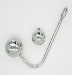 Stainless Steel Anal Hook Metal Butt Plug Anal Dilator Double Balls Prostate Massager Anal Sex Toys For Men And Women3935099