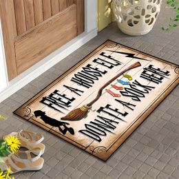 Carpets Wooden Style Cartoon Pixie Creative Door Mat Decorative Floor For Indoor And Outdoor Rooms Non-Slip Washable Fun