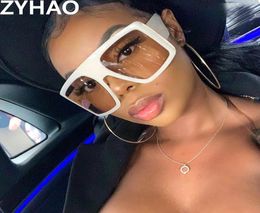 2020 Newest Design Big Frame Oversized Sunglasses Women Large Flat Top Sun Glasses Trendy Square Gradient Shades4252617