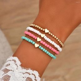 Strand 4 Women's Bracelets Simple Fashionable Loving Multi Layered Beaded Beach Style Trendy Girl Bracelet Wearing Accessories