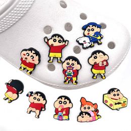 10colors japanese funny characters Anime charms wholesale childhood memories game funny gift cartoon charms shoe accessories pvc decoration buckle soft rubber