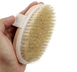 Dry Skin Body Soft Natural Bristle Brush Wooden Bath Shower Bristle Brush SPA Body Brush without Handle7321356