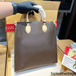 Luis Vintage Lvvl Lvity Lvse Shopping Handbags Bag Women Tote Purse Old Flower Letters Leather Handle Handbag Briefcase Sac Plat Golden Hardware Shoulder Bags 32cm