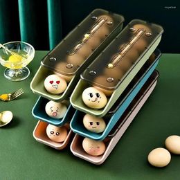 Storage Bottles Slide Egg Box Refrigerator Food Containers Organizer Holder Tray Dispenser Automatic Sliding Home Kitchen Gadgets