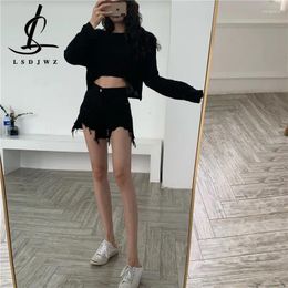 Women's Jeans Summer Women's Clothing Denim Shorts Pants Woman 2024 Streetwear Y2k Korean Fashion Black Clothes