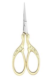 Stainless Steel Handmade Scissors Round Head Nose Hair Clipper Retro Gold Plated Household Tailor Shears For Embroidery Sewing Bea2634306