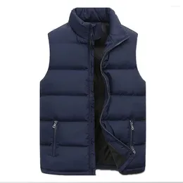 Men's Vests Mens Vest Jacket Warm Sleeveless Jackets Winter Waterproof Zipper Coat Autumn Stand-up Collar Casual Waistcoat