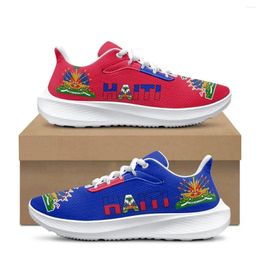 Casual Shoes INSTANTARTS Summer Comfort Mesh Running Haiti Flag Print Platform Sneakers Anti-Slip Trainer Sport For Women Men