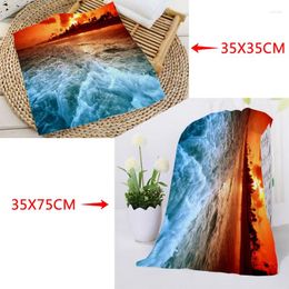 Towel Sunset Towels Size 35x35cm 35x75cm Square Rectangle Printing Cotton Face Fabric Custom Logo