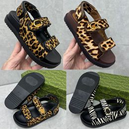 WOMENS DOUBLE SANDAL SANDALES DOUBLE POUR FEMME 771748 designer sandal luxury sandal Latest Collection Sandals Animal patterns sandals Retro Sandal new sandals