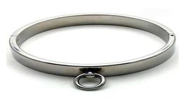 Whole Male Luxury Stainless Steel Heavy Duty Collar Thick Iron Locking Collar Mirror Polished5198222