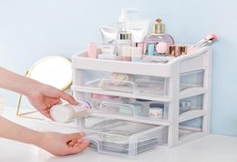 Plastic Makeup Organiser Cosmetic Drawer Makeup Storage Box Container Nail Casket Holder Desktop Sundry Storage Case Bead Tools8359316