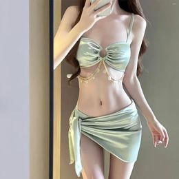 Women's Swimwear Female Summer Sexy Sets 2024 Gathered Slim Bikini With Waist Design Beachwear Fashion Swimsuit Women