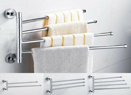 Towel Bar Stainless Steel Rotating Bathroom Towel Rack Kitchen Wallmounted Accessory Polished Rack Hardware Holder2011645