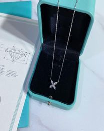 Luxury Pendant Necklace Brand Designer Victoria Top Sterling Silver Flower Crystal Zircon Charm Short Collar Choker With Box Party7816446